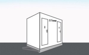 1+1 Event Toilet - Tight Access toilet hire illustration