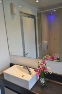 3 + 1 Luxury Toilet Trailer Wash basin close up