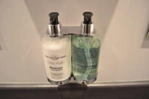 Antibacterial hand wash and moisturiser and fitting